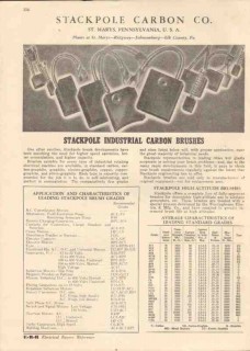 Stackpole Carbon Company 1944 Vintage Catalog Brushes Industrial Motor