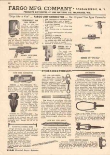 Fargo Mfg Company 1944 Vintage Catalog Electrical Unit Connector Taps