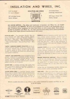 Insulation Wires Inc 1944 Vintage Catalog Service Mica Fiberglas Essex