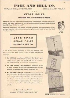 Page Hill Company 1944 Vintage Catalog Cedar Pole Life-Span Electrical Page Hill Company 1944 Vintage Catalog Cedar Pole Life-Span Electrical