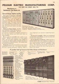 Pelham Electric Mfg Corp 1944 Vintage Catalog Switchboards Panel Board