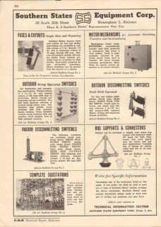 Southern States Equipment Corp 1944 Vintage Catalog Outdoor Switches