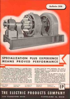 Electric Products Company 1948 Vintage Catalog Motor Generator Special