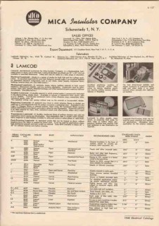 Mica Insulator Company 1948 Vintage Catalog Lamicoid Empire Micanite