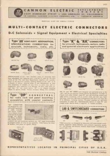 Cannon Electric Development Company 1948 Vintage Catalog Connectors Cannon Electric Development Company 1948 Vintage Catalog Connectors