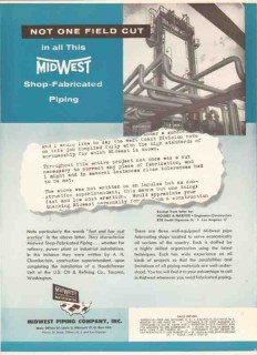 Midwest Piping Company 1959 Vintage Ad Oil Field Shop-Fabricated Pipe
