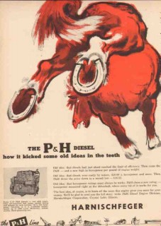 Harnischfeger Corp 1955 Vintage Ad Oil Diesel Engine C-18 PH Kicked Harnischfeger Corp 1955 Vintage Ad Oil Diesel Engine C-18 PH Kicked