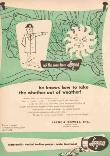 Layne Bowler Company 1927 Vintage Ad Oil Water Pump Whether Weather