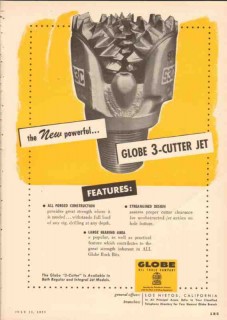 Globe Oil Tools Company 1955 Vintage Ad 3-Cutter Jet Drilling Powerful