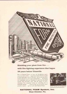 National Foam System Inc 1959 Vintage Ad Fire-Fighting Experience Oil National Foam System Inc 1959 Vintage Ad Fire-Fighting Experience Oil