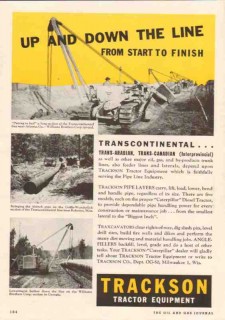 Trackson Company 1950 Vintage Ad Up Down Transcontinental Pipe Layer Trackson Company 1950 Vintage Ad Up Down Transcontinental Pipe Layer