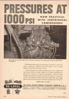 De Laval Steam Turbine Company 1950 Vintage Ad Centrifugal Compressors De Laval Steam Turbine Company 1950 Vintage Ad Centrifugal Compressors