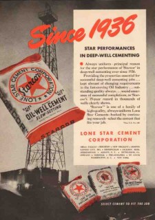 Lone Star Cement Corp 1950 Vintage Ad Oil Field Deep-Well Cementing