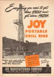 Joy Mfg Company 1950 Vintage Ad Oil Field Portable Drill Rigs Faster