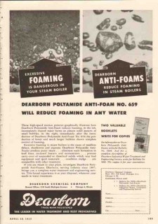 dearborn chemical company 1950 polyamide anti-foam water vintage ad dearborn chemical company 1950 polyamide anti-foam water vintage ad