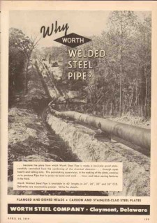 Worth Steel Company 1950 Vintage Ad Oil Welded Pipe Petroleum Pipeline Worth Steel Company 1950 Vintage Ad Oil Welded Pipe Petroleum Pipeline