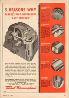 Farrel-Birmingham Company 1950 Vintage Ad Oil Speed Increaser Forever