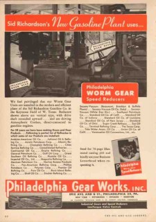 Philadelphia Gear Works 1950 Vintage Ad Gasoline Plant Sid Richardson