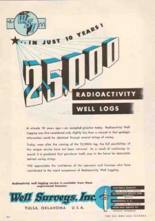 Well Surveys Inc 1950 Vintage Ad Oil Radioactivity Logging Geologic Well Surveys Inc 1950 Vintage Ad Oil Radioactivity Logging Geologic