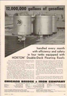 Chicago Bridge Iron Company 1950 Vintage Ad Oil Gasoline Floating Roof Chicago Bridge Iron Company 1950 Vintage Ad Oil Gasoline Floating Roof