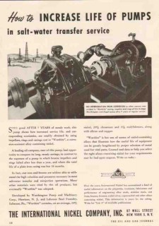 International Nickel Company 1950 Vintage Ad Pumps Salt-Water Transfer International Nickel Company 1950 Vintage Ad Pumps Salt-Water Transfer