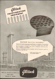Fritz W Glitsch Sons Inc 1950 Vintage Ad Fractionating Equipment Tower Fritz W Glitsch Sons Inc 1950 Vintage Ad Fractionating Equipment Tower
