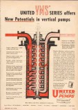 United Iron Works Inc 1950 Vintage Ad Oil Vertical Centrifugal Pumps