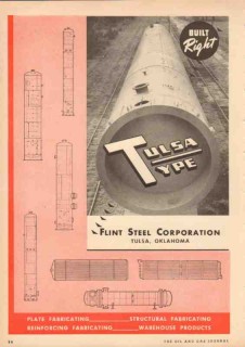Flint Steel Corp 1950 Vintage Ad Tulsa Type Built Right Fabricating