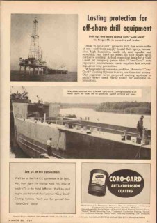 Minnesota Mining Mfg Company 1950 Vintage Ad Coro-Gard Rig Protection
