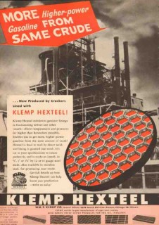 Wm F Klemp Company 1950 Vintage Ad Hexteel More Higher Power Gasoline Wm F Klemp Company 1950 Vintage Ad Hexteel More Higher Power Gasoline