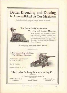 fuchs lang mfg company 1926 bronzing dusting emboss machine vintage ad fuchs lang mfg company 1926 bronzing dusting emboss machine vintage ad