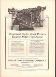 miller saw-trimmer company 1926 printers endorse high-speed vintage ad