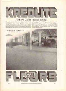 jennison-wright company 1926 kreolite wood block floor vintage ad