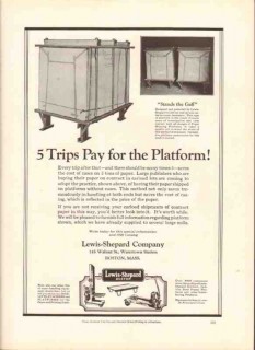 lewis-shepard company 1926 platform jack-lifts stackers vintage ad