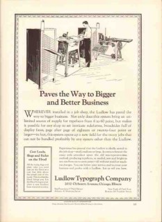 ludlow typograph company 1926 better business printing shop vintage ad