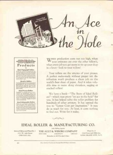 ideal roller mfg company 1926 lower cost per impression vintage ad