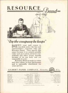 gilbert paper company 1926 resource bond printing supply vintage ad