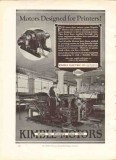 kimble electric company 1926 motors designed for printers vintage ad