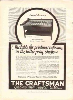 national printers supply company 1926 craftsman print shop vintage ad