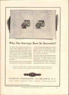 intertype corp 1926 successful composing machine printing vintage ad