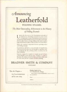 bradner smith company 1926 leatherford folding enamel print vintage ad bradner smith company 1926 leatherford folding enamel print vintage ad