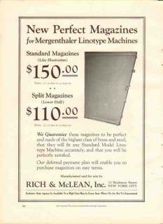 rich mclean inc 1926 perfect magazines linotype machines vintage ad