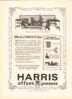 harris automatic press company 1926 complete line printing vintage ad