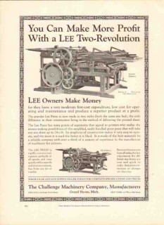 challenge machinery company 1926 lee two-revolution press vintage ad challenge machinery company 1926 lee two-revolution press vintage ad