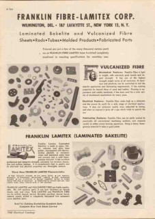 Franklin Fibre-Lamitex Corp 1948 Vintage Catalog Vulcanized Bakelite Franklin Fibre-Lamitex Corp 1948 Vintage Catalog Vulcanized Bakelite