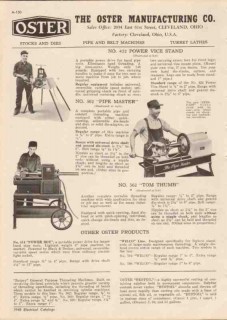 Oster Mfg Company 1948 Vintage Catalog Power Vise Stand Pipe Master Oster Mfg Company 1948 Vintage Catalog Power Vise Stand Pipe Master