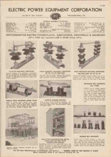 Electric Power Equipment Corp 1948 Vintage Catalog Switchgear Switches