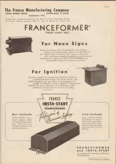 France Mfg Company 1948 Vintage Catalog Franceformer Neon Signs