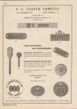 F G Clover Company 1948 Vintage Catalog Electric Meter Transformer Tag F G Clover Company 1948 Vintage Catalog Electric Meter Transformer Tag