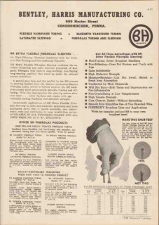 Bentley Harris Mfg Company 1948 Vintage Catalog Fiberglass Sleeving